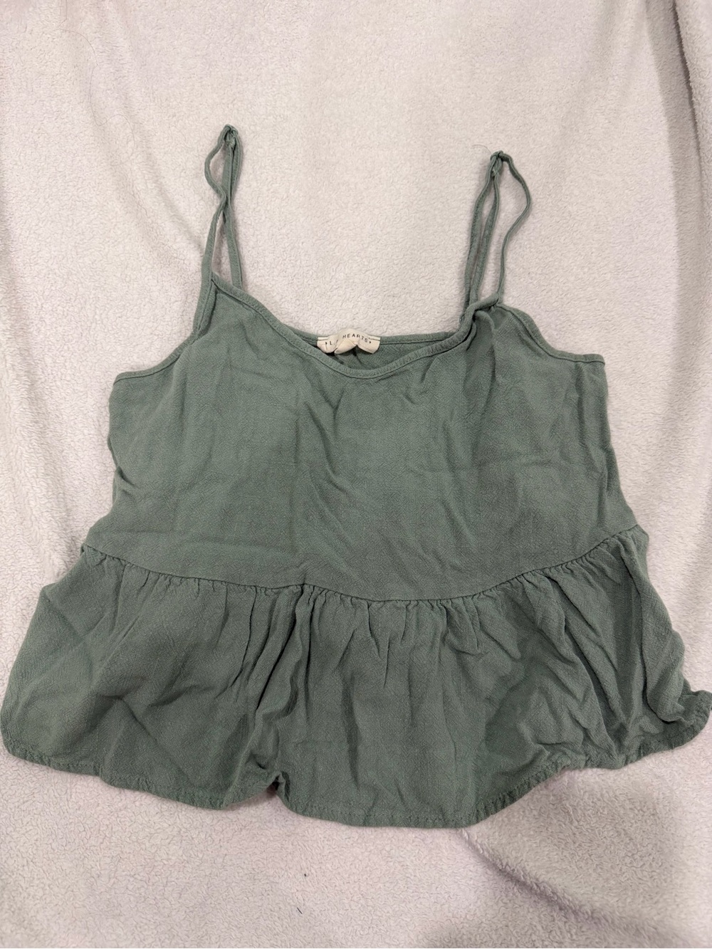 Pac-sun LA HEARTS Sage Green Babydoll Ruffled Tank Top - Size XS